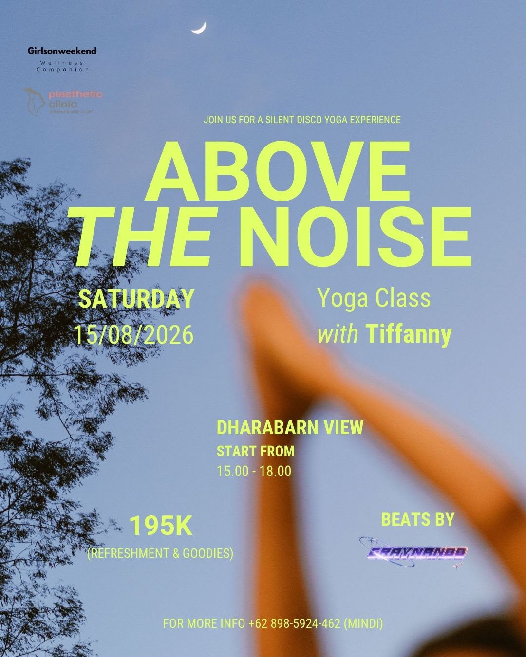 Above The Noise Silent Disco Yoga Poster