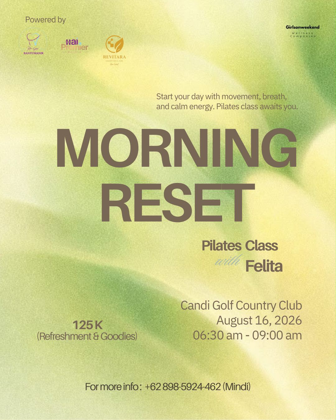Morning Reset Pilates Class Poster
